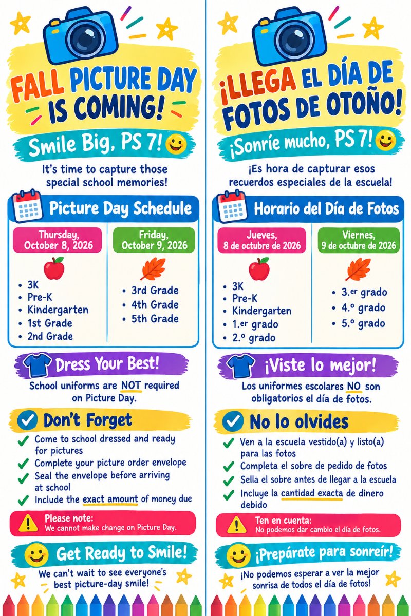Flyer with information regarding Fall pictures